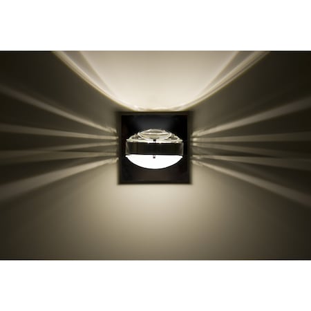 Besa Lighting Optos Wall Sconce, Clear/Frost, Chrome Finish, 1x40W Halogen OPTOS1W-CLFR-CR